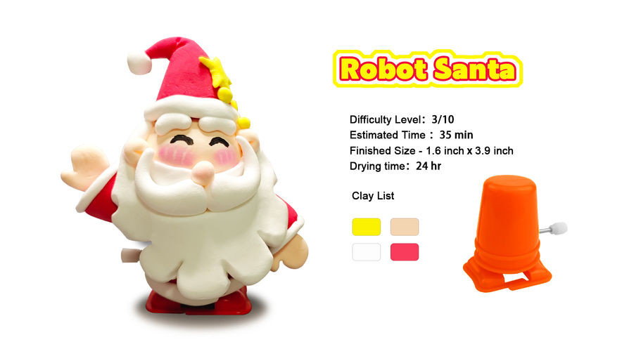 Robot Santa  CoolorCat Air Dry Clay Step by Step Tutorial